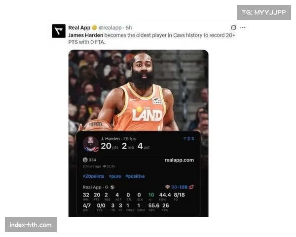 骑士哈登复出手感冰点：23投6中低效表现成赛后焦点